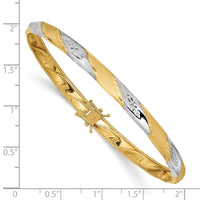 Thumbnail for 14k White Rhodium Polished Satin D/C Flexible Bangle