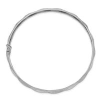 Thumbnail for 14k White Gold Polished Satin D/C Flexible Bangle