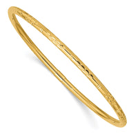 Thumbnail for 14k Polished Diamond-cut Slip-on Bangle