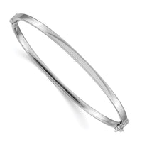 Thumbnail for 14k White Gold Polished Hinged Bangle Bracelet