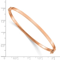 Thumbnail for 14k Rose Gold Polished Hinged Bangle Bracelet