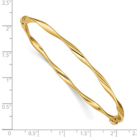 Thumbnail for 14k Polished Twisted Hinged Bangle Bracelet