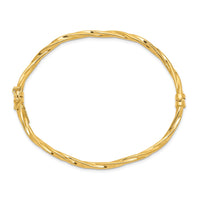 Thumbnail for 14k Polished Twisted Hinged Bangle Bracelet