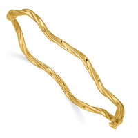 Thumbnail for 14k Polished Twisted Hinged Bangle Bracelet