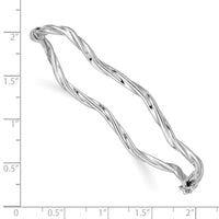 Thumbnail for 14k White Gold Polished Twisted Hinged Bangle Bracelet
