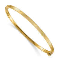 Thumbnail for 14k Polished Textured Hinged Bangle Bracelet