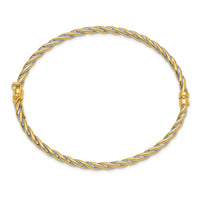 Thumbnail for 14k Two-Tone Polished Hinged Bangle Bracelet