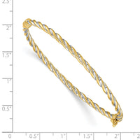 Thumbnail for 14k Two-Tone Polished Hinged Bangle Bracelet
