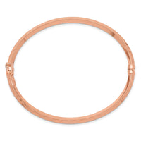 Thumbnail for 14k Rose Gold Polished Diamond-cut Hinged Bangle Bracelet