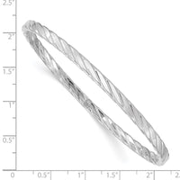 Thumbnail for 14K White Gold 4mm Textured Twist Slip-on Bangle