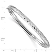 Thumbnail for 14k White Gold 3/16 Textured Hinged Bangle