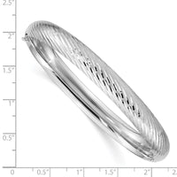 Thumbnail for 14k White Gold 5/16 Textured Hinged Bangle