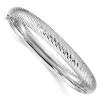 Thumbnail for 14k White Gold 5/16 Textured Hinged Bangle
