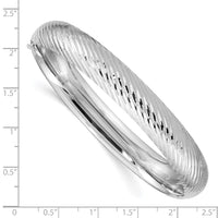Thumbnail for 14k White Gold 7/16 Textured Hinged Bangle