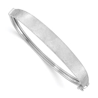 Thumbnail for 14k White Gold Satin Finish Graduated Hinged Bangle