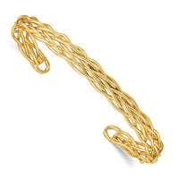 Thumbnail for 14k Polished Woven Cuff Bangle