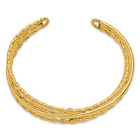 Thumbnail for 14k Polished Multi Tube Cuff Bangle