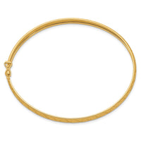 Thumbnail for 14K Satin D/C X-Pattern Oval Flexible Bangle
