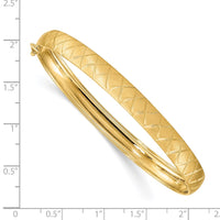 Thumbnail for 14K Satin D/C X-Pattern Oval Flexible Bangle