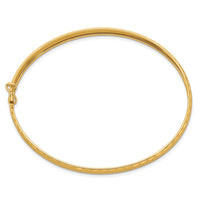 Thumbnail for 14K Satin Diamond-cut Edge Oval Flexible Bangle