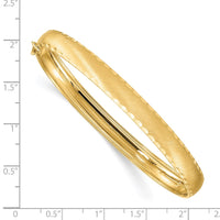Thumbnail for 14K Satin Diamond-cut Edge Oval Flexible Bangle