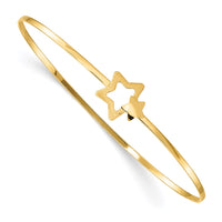Thumbnail for 14K Brushed and Polished Stars Flexible Bangle