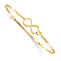 Thumbnail for 14K Brushed and Polished Infinity Heart Flexible Bangle