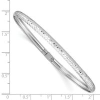 Thumbnail for 14k White Gold Textured Flexible Bangle