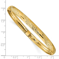 Thumbnail for 14k Twisted Diamond-cut Flexible Bangle