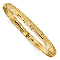 Thumbnail for 14k Twisted Diamond-cut Flexible Bangle