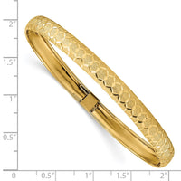 Thumbnail for 14k Hexagonal Design Diamond-cut Flexible Bangle