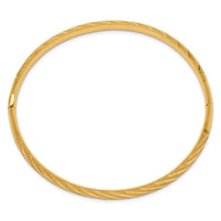 Thumbnail for 14k Textured Diamond-cut Twisted Hinged Bangle