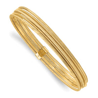 Thumbnail for 14K Polished & Textured Multi Bracelet Bangle