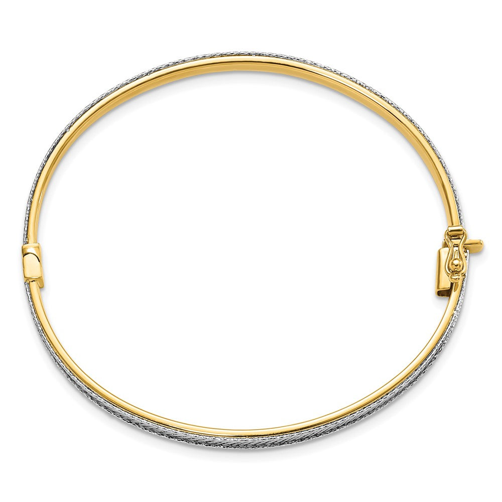 14k Two-tone Polished D/C Hinged Bangle