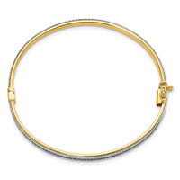 Thumbnail for 14k Two-tone Polished D/C Hinged Bangle