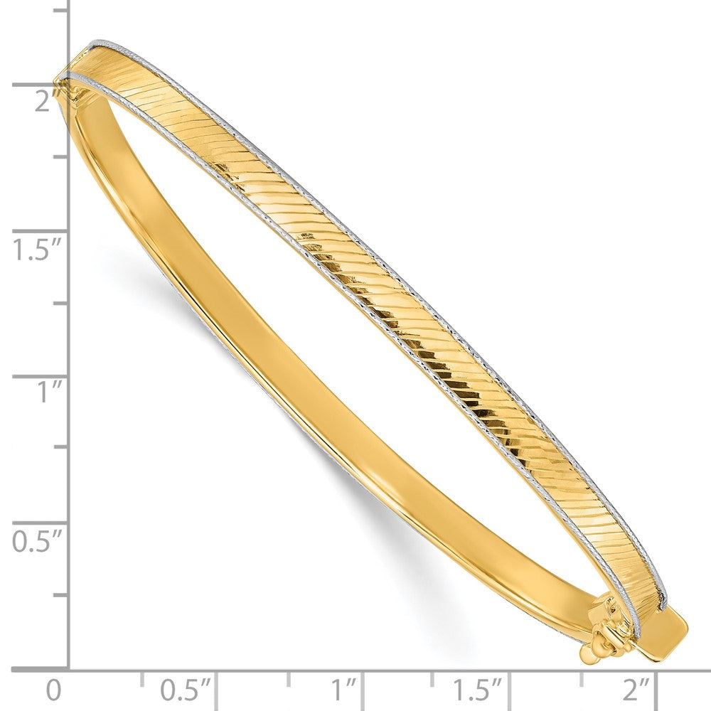 14k Two-tone Polished D/C Hinged Bangle