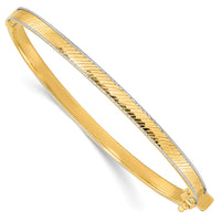 Thumbnail for 14k Two-tone Polished D/C Hinged Bangle