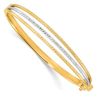 Thumbnail for 14K Two-tone 4-6.5mm Polished D/C Hinged Bangle