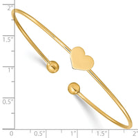 Thumbnail for 14K Polished Heart Flexible Bangle