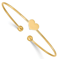 Thumbnail for 14K Polished Heart Flexible Bangle