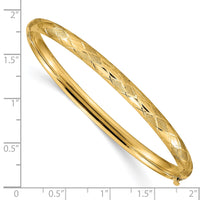 Thumbnail for 14k 3/16 Diamond-cut Fancy Hinged Bangle Bracelet