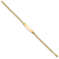 Thumbnail for 14k Semi-solid Soft Diamond Shape Anchor Link ID Bracelet