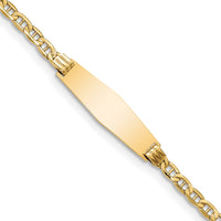 Thumbnail for 14k Semi-solid Soft Diamond Shape Anchor Link ID Bracelet