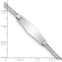 Thumbnail for 14k WG Semi-Solid Soft Diamond Shape Anchor Link ID Bracelet