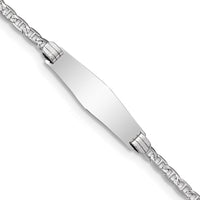 Thumbnail for 14k WG Semi-Solid Soft Diamond Shape Anchor Link ID Bracelet
