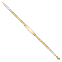 Thumbnail for 14k Semi-solid Soft Diamond Shape Cuban Link ID Bracelet