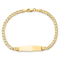 Thumbnail for 14k Semi-solid Soft Diamond Shape Cuban Link ID Bracelet