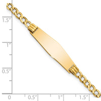 Thumbnail for 14k Semi-solid Soft Diamond Shape Cuban Link ID Bracelet