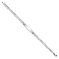 Thumbnail for 14k WG Semi-solid Soft Diamond Shape Cuban Link ID Bracelet