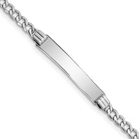 Thumbnail for 14k WG Polished Semi-Solid Cuban Link ID Bracelet
